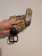 Czarny skórzany pasek z nadrukiem Guns N' Roses 