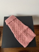 Różowe ubranko sweterek dla psa golf na zimę zima