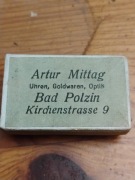 Artur Mittag Bad Polzin Połczyn Zdrój uhren goldwaren optik pudełko tektura
