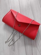 Torebka listonoszka z łańcuszkiem czerwona