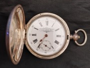 Zabytkowy srebrny zegarek kieszonkowy marki Georges Favre-Jacot, uszkodzony