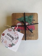 Sinsay Zestaw świątecznych podstawek pod kubek Podkładka Nowe Drewno