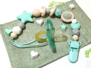 Zawieszka do smoczka, uchwyt do smoczka, klips do smoczka, kolor mentolowy