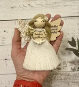 Aniołek makrama magnes podziękowanie Komunia Święta