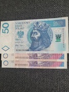 50 zł BE6626666 ; 20 zł AS5022222 ; 20zł BF4999991