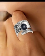 Pierścionek ze srebra S925 z naturalnym agatem 