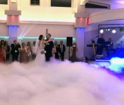 Fotolustro, ciężki dym, podświetlane napisy,iskry 