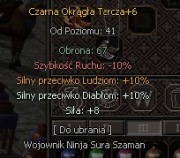 Projekt Hard Metin2 Czarna okrągła tarcza+6 TOP PVP 3 BON 