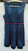 Made in Italy, granatowa letnia sukienka w groszki 40/42