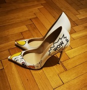 Białe Szpilki wysokość obcasa 12 cm