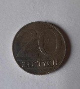 Moneta polska obiegowa z okresu PRL - 20 złotych z 1989 roku