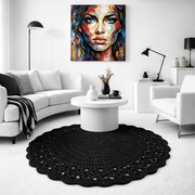 Dywanik handmade ze sznurka bawełnianego czarny 