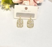 Prostokątne wiszące kolczyki damskie ze  stali chirurgicznej 