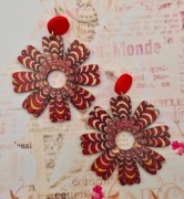 Boho hippie kolczyki z drewna drewniane wiszące modne etno