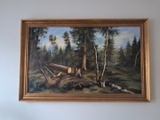 Obraz olejny na płótnie 111x71 cm w ramie drewnianej