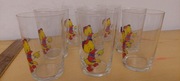 Szklanki z okresu PRL-u z serii Kaczor Donald vintage 8 sztuk