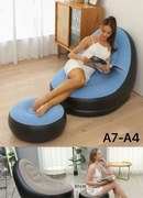 Fotel Dmuchany Kanapa Dmuchany Materac Łóżko Welurowy PUFA Z Podnóżkiem