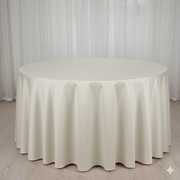 Obrus stół okrągły 320cm  BEŻOWY SZAMPAŃSKI na wesele