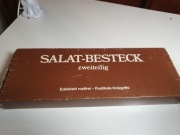 zestaw do sałatek altes Salat-Besteck Jahre Vintage Rusticale Holzgriffe