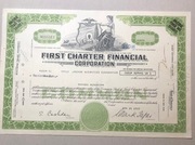 300 Akcji NU 55513, USA First CHarter Financial Corporation 1977r