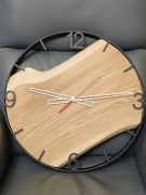 Nowoczesny zegar ścienny Drewno/metal Loft  50cm 