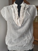 Biała bluzka damska koszula falbanki letnia