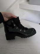 Nowe botki trzewiki buty damskie skórzane lakierowane wojas 38