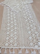 Bieżnik, obrus, 160x33cm, koronkowy, szydełkowy, jasno-kremowy ecru Nowy