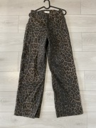 H&M spodnie damskie w cętki rozmiar XS panterka jeansowe culotte