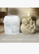 ŚPIĄCY ANIOŁEK forma silikonowa 8.8*8.3 do odlewów Świec Mydła Gipsu Żywic 