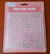 Folder do embossingu / wytłaczania 15x15 -spinacze i pinezki (szkoła, biuro