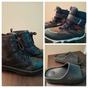 Trzewiki ocieplane na zimę, skóra,  Lasocki, r.35  2 pary + klapki