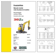 Wacker Neuson 38Z3 Parts Catalog Katalog części Nr. Ser. od AG00573 w górę