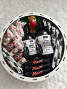 Zestaw Box Prezent słodycze okrągły kosz boks WalentynkiUrodziny dla niego