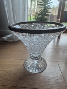 Wazon amfora kryształ zdobiony mosiądzem-lata 70.