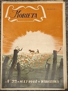 Kobieta nr 22 – maj 1948 PRL, ilustracja z koniem i kwiatami – motyw odnowy