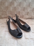 Czarne sandały 38 ażurek buty enplus