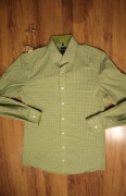 Koszula Olymp r. 38 męska zielona w kratkę dł rękaw bawełna 