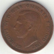 Wielka Brytania half penny 1/2 pensa 1945 - 25,4 mm - nr 3