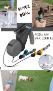 Podwójna 3m obrotowa smycz dual rotation dla 2 psów do 22kg z latarką 