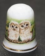 Naparstek Kolekcjonerski Porcelanowy Sowy #2