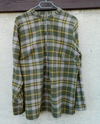 Koszula bawełniana w kratkę, bluzka ze stójką, flanela 42/44