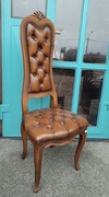 Krzesło ludwikowskie skórzana tapicerka drewniane