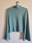 Stylowy prążkowany golf z rozszerzanymi rękawami – Shein