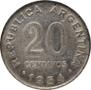 Argentyna 20 centavos 1954, KM#52