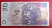 Banknot 20 zł radar 