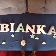 Hand made Literki Szyte z Filcu Imię Dziecka Bianka 3D 15cm dekory