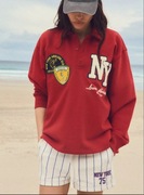 ZARA Bluza polo z naszywkami bawełna