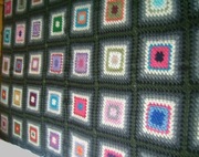 narzuta pled koc 200 x 130 duże barwne rękodzieło na szydełku