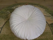 Poduszka ozdobna dekoracyjna okrągła 40cm beżowa marszczona